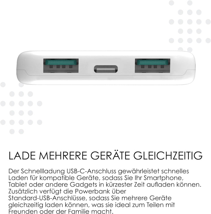 Boompods Obi Solar 10000mAh Solar Powerbank - Ladegerät mit Schnellladefunktion, Hochleistungs-Akku,