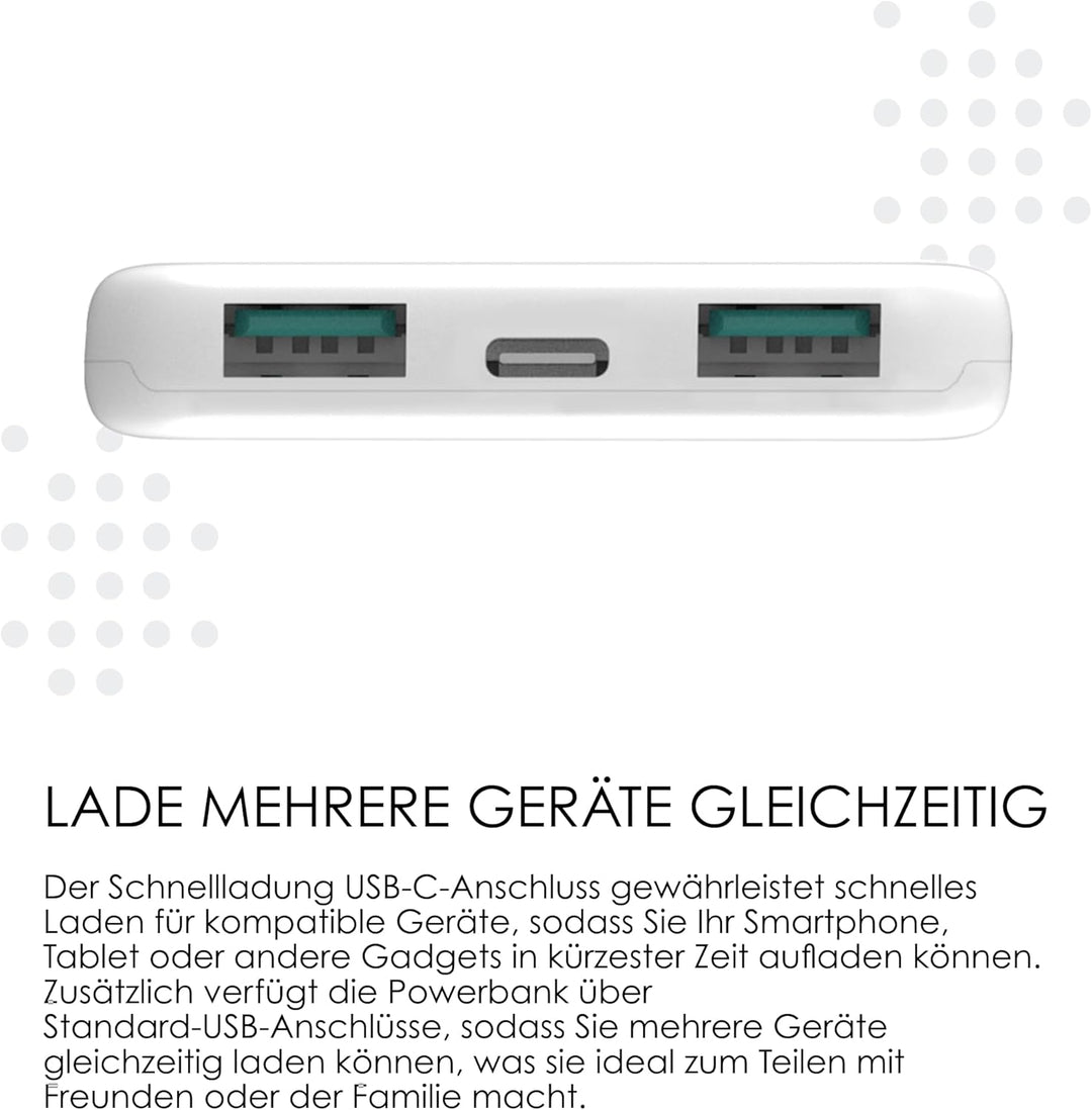 Boompods Obi Solar 10000mAh Solar Powerbank - Ladegerät mit Schnellladefunktion, Hochleistungs-Akku,