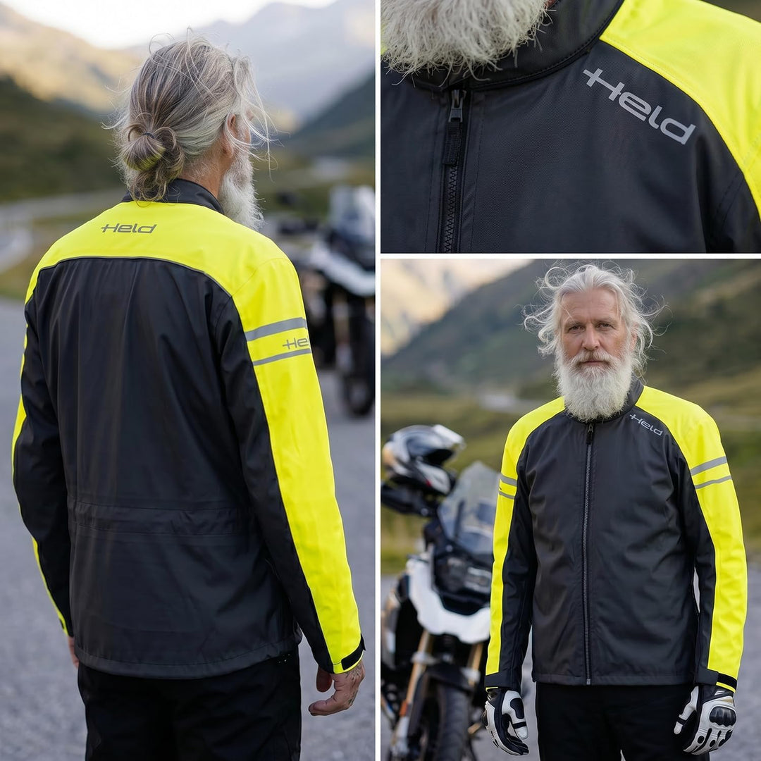 Held Rainstretch Top - Motorrad Regenjacke Herren mit Stretchmaterial - Wasserdicht - Kapuze - Scotc