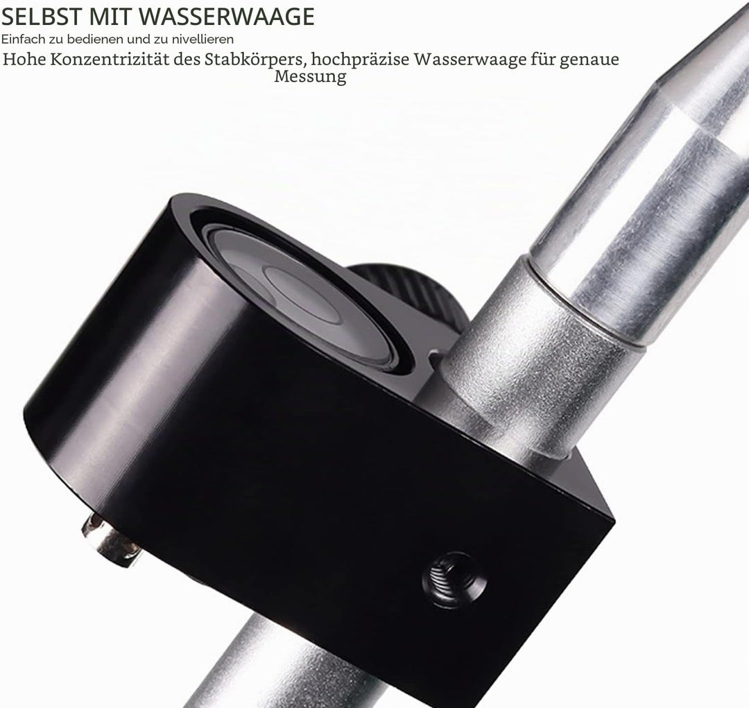 Prismenstab, 4 Abschnitte, Universelles 1 4-Zoll-Gewinde, Vermessungsstab aus Aluminium-Totalstation
