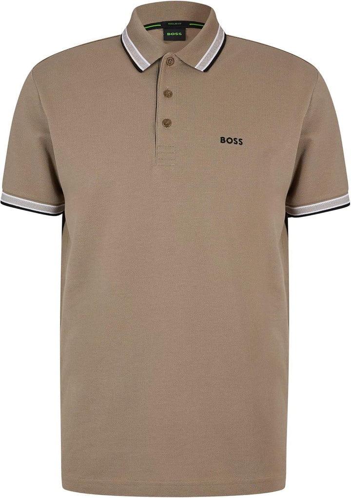 BOSS Herren Paddy Poloshirt aus Bio-Baumwolle mit Logo M Hellgrün, M Hellgr&#xFC;n