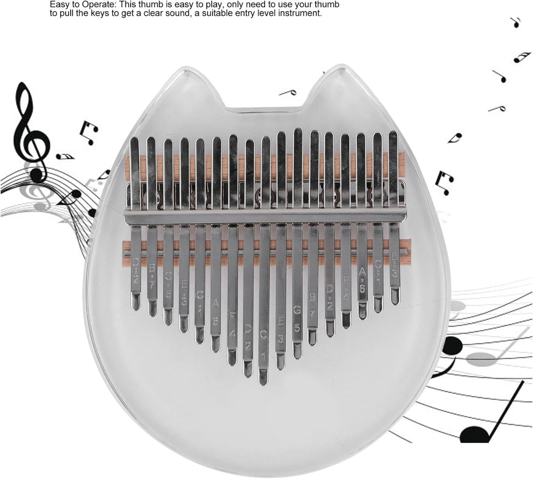 Daumen-Finger-Klavier 17-Tasten-Mini-Kalimba-Daumenklavier Acryl-Bär-Muster-Brett-Finger-Klavier Lei