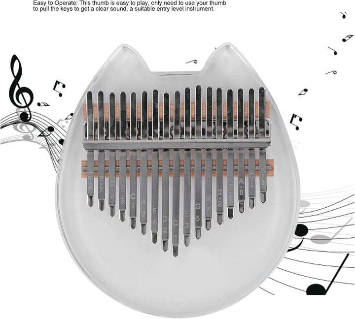 Daumen-Finger-Klavier 17-Tasten-Mini-Kalimba-Daumenklavier Acryl-Bär-Muster-Brett-Finger-Klavier Lei