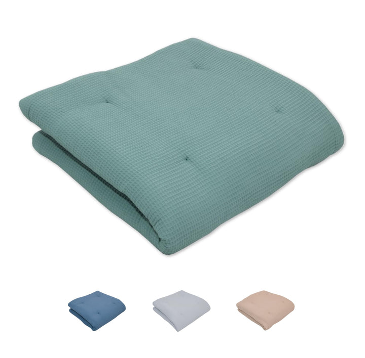 ULLENBOOM ® Baby Krabbeldecke 120x120 cm gepolstert in Salbeigrün (Made in EU) - Krabbeldecke für Ba