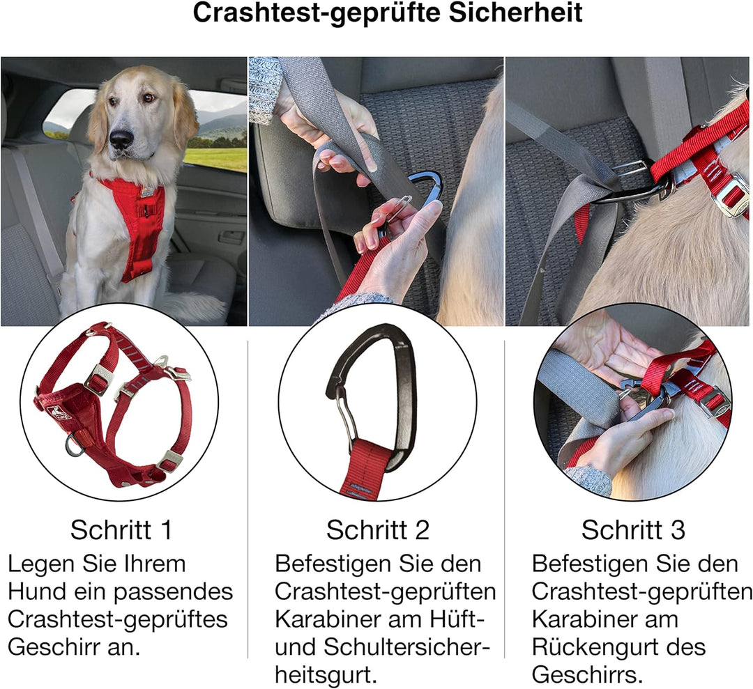 Kurgo Tru-Fit Autosicherheitsgeschirr für Hunde, Mit gepolstertem Brustteil und D-Ring, Mit Autogurt
