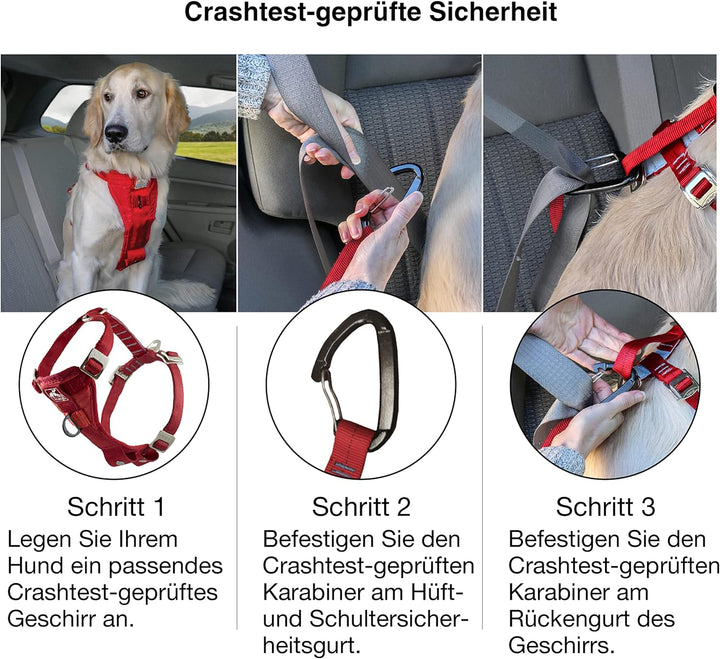 Kurgo Tru-Fit Autosicherheitsgeschirr für Hunde, Mit gepolstertem Brustteil und D-Ring, Mit Autogurt