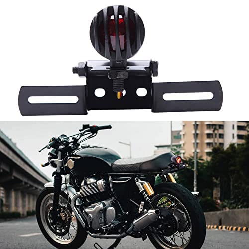 12V Motorrad Rücklicht Bremslicht Kennzeichnenleuchte mit Halter Bullet Steel Gehäuse Motorradlicht