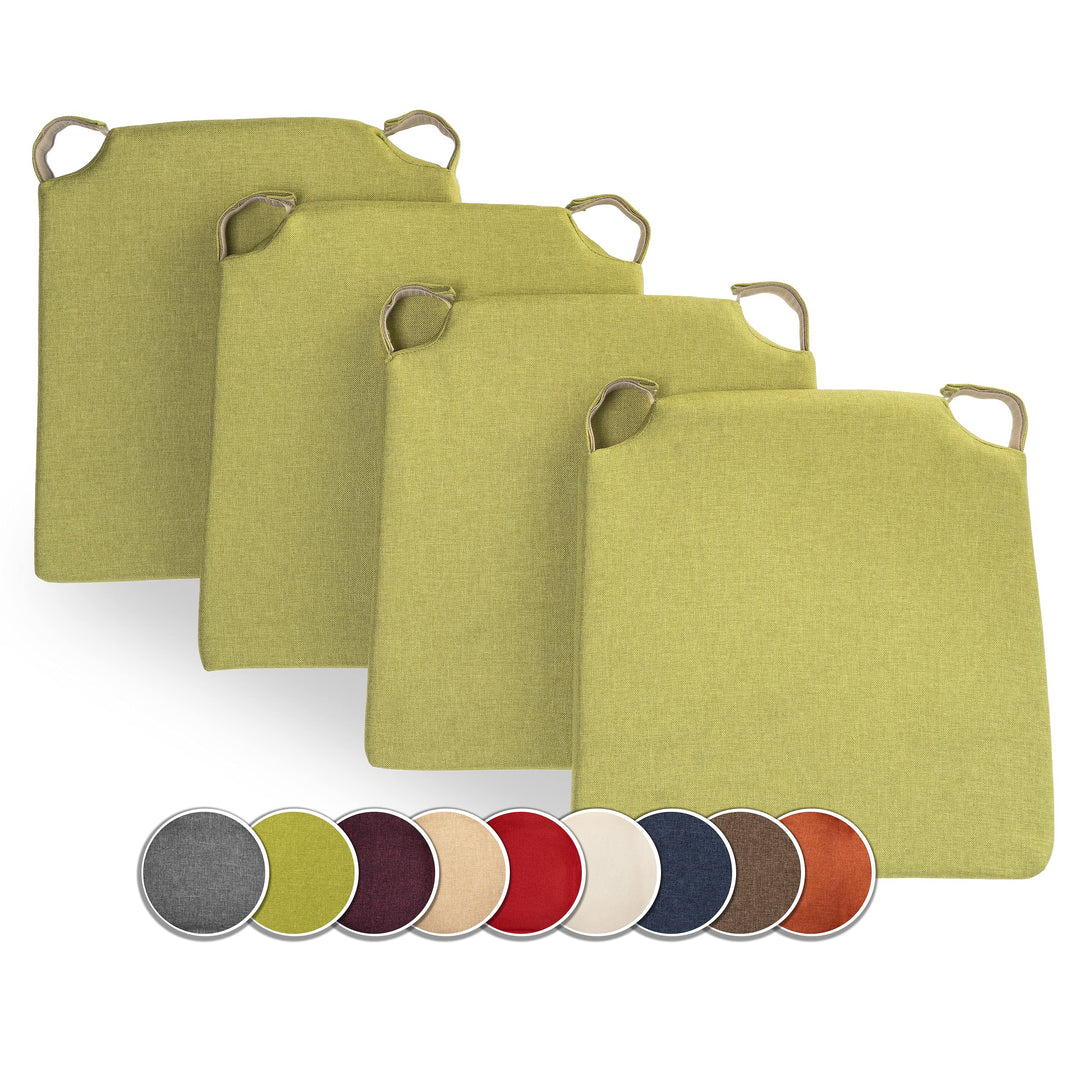 sunnypillow 4er Set Stuhlkissen mit Klettverschluss Polsterauflage Auflage für Stühle - Indoor/Outdo