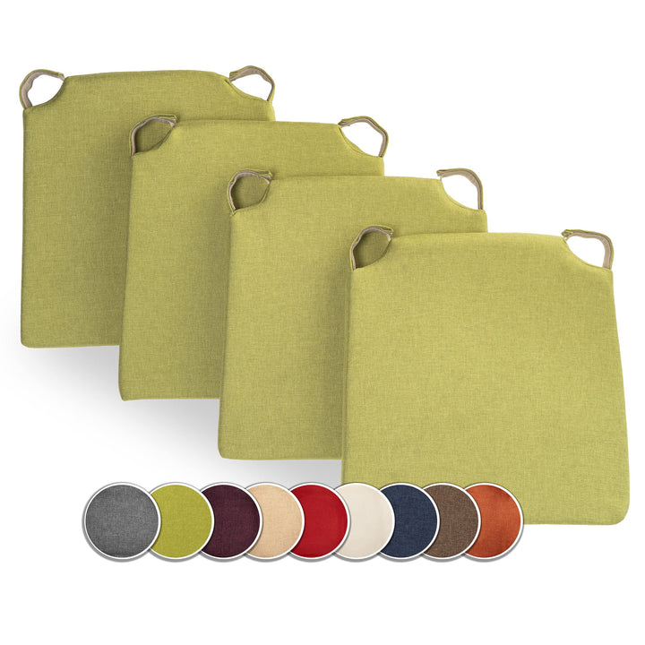 sunnypillow 4er Set Stuhlkissen mit Klettverschluss Polsterauflage Auflage für Stühle - Indoor/Outdo