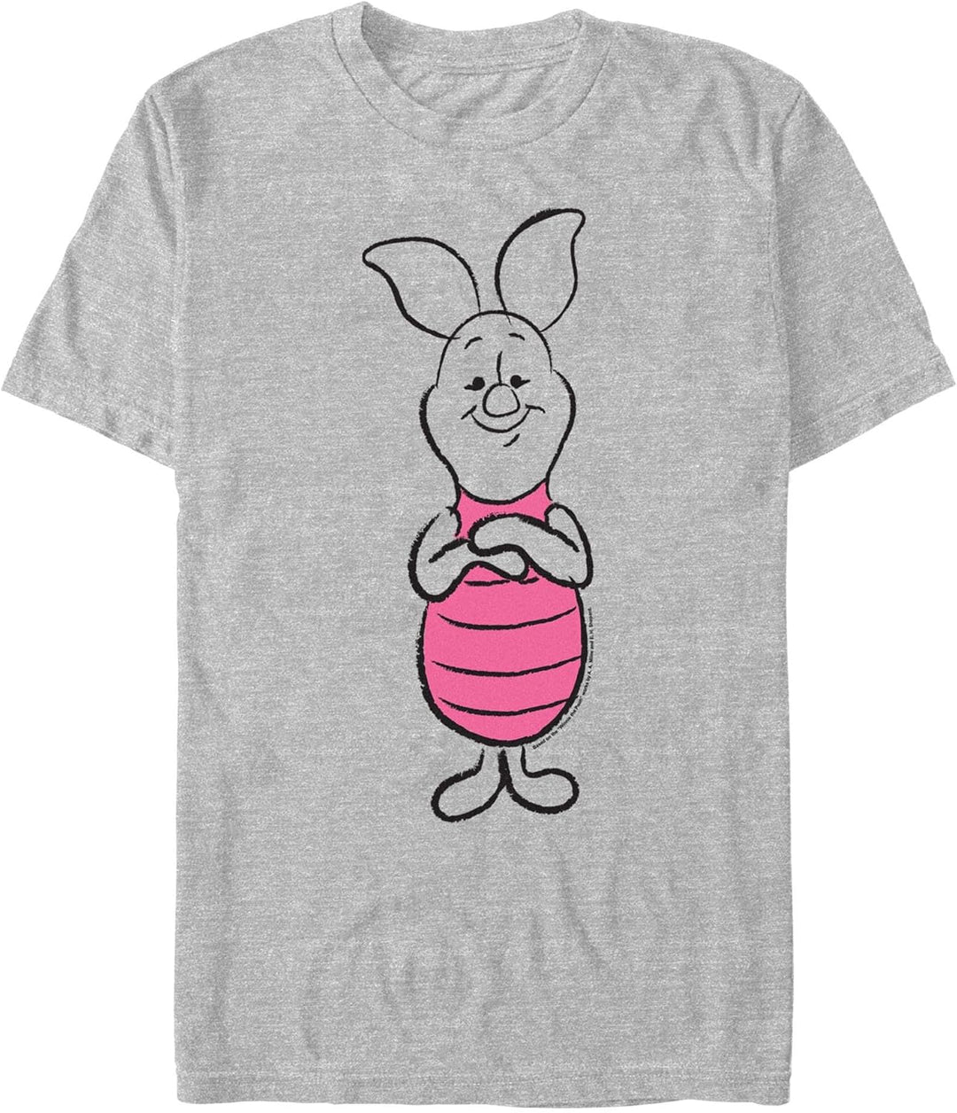 Disney Herren Basic Sketch Ferkel T-Shirt, Athletic Heather, 4XL