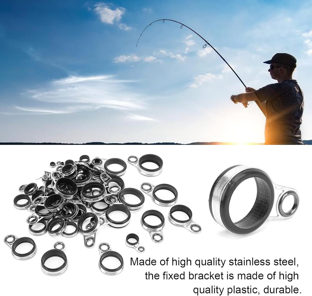 Angelruten Spitzenring Set 78 Stück 0,8-25,0 mm Teleskop Angelrutenführungen Top Ring Set mit 13 Obe
