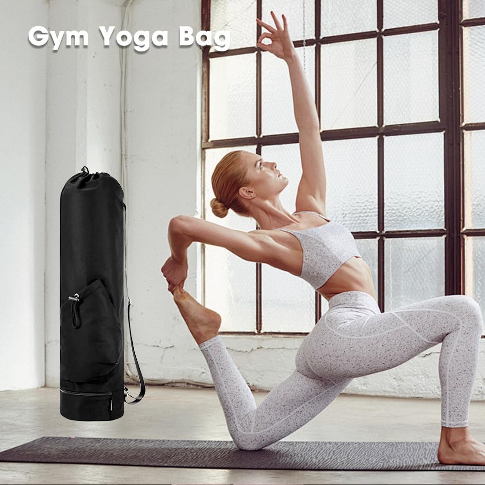 Yogatasche, Yogamatte Tasche mit Verstellbarem Schultergurt Yoga Tasche Gross mit Nassfach und Flasc