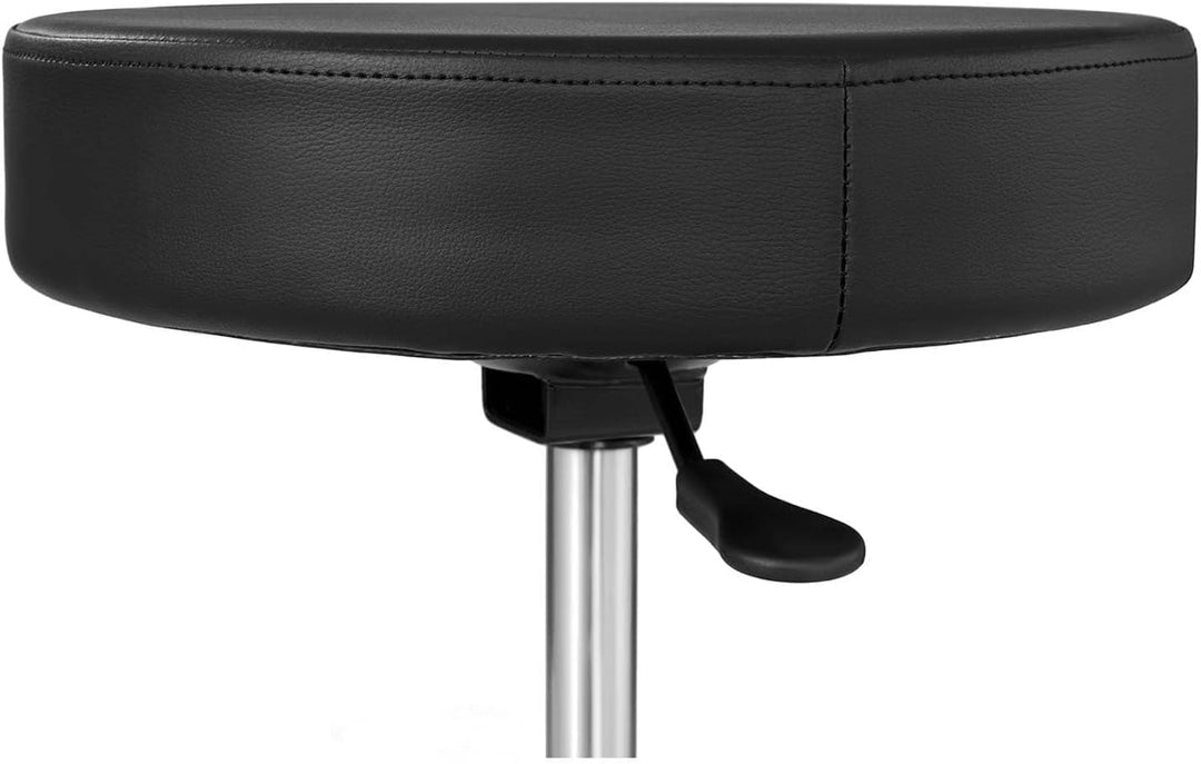 Physa AVERSA Rollhocker Arbeitshocker Drehhocker (höhenverstellbar 45–58 cm, 5 Lenkrollen, Ø 34 cm,