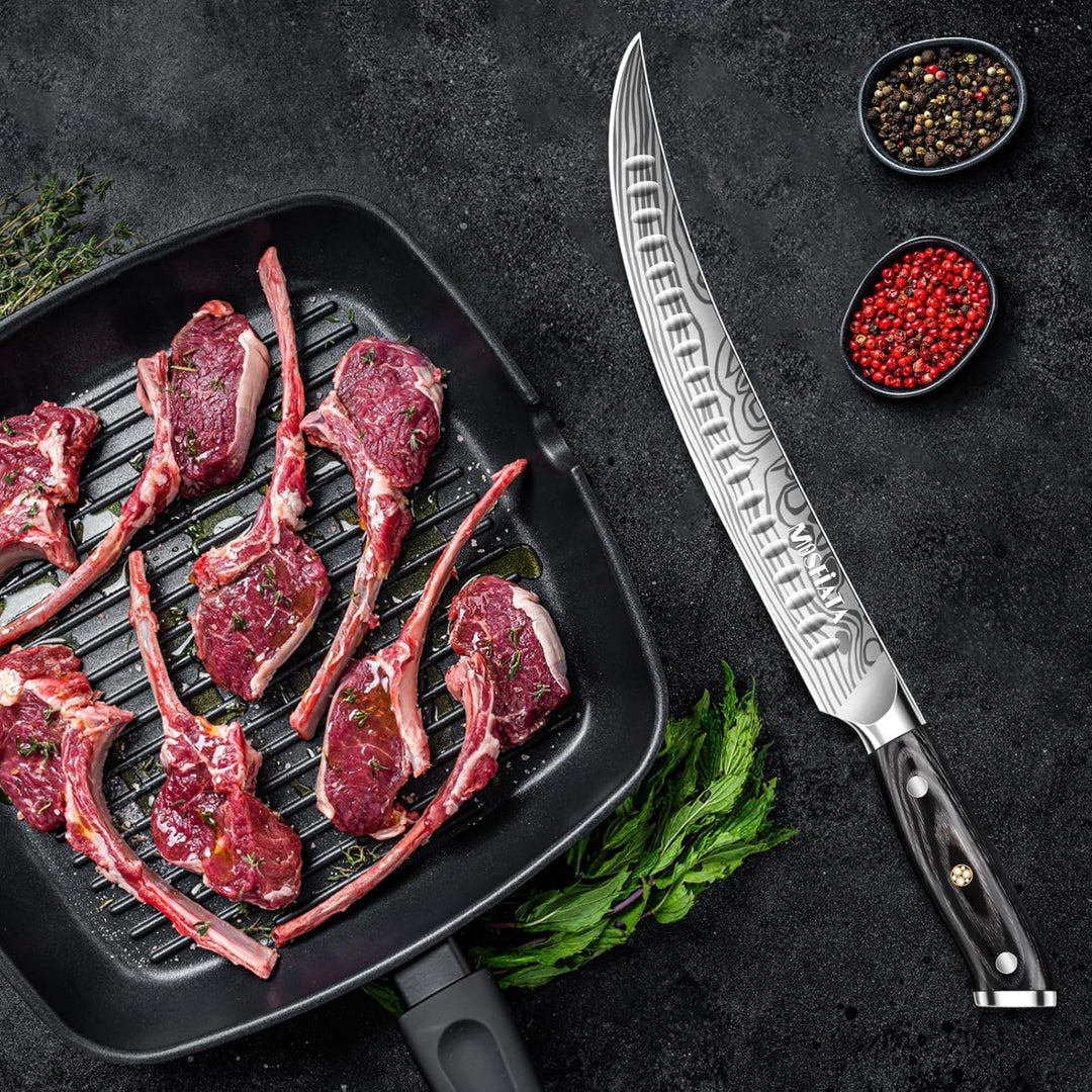 MOSFiATA Fleischmesser Extrem Scharf - 10,7-Zoll Metzgermesser aus EN1.4116 Stahl, Ideal für Filetie