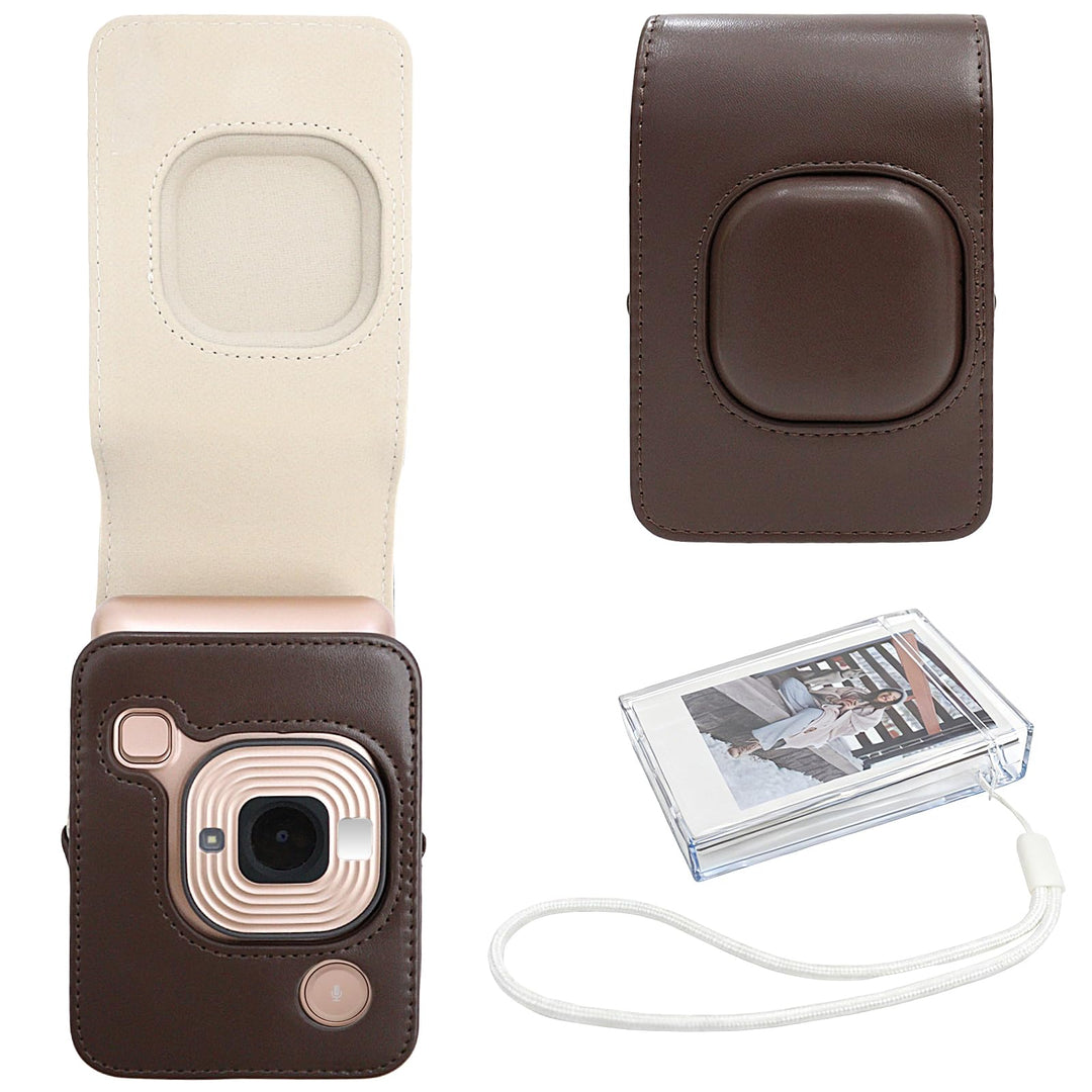 HIYQIN Leder Tasche Kompatibel mit Fujifilm Instax Mini LiPLAY, für Fujifilm Mini Liplay Tasche mit