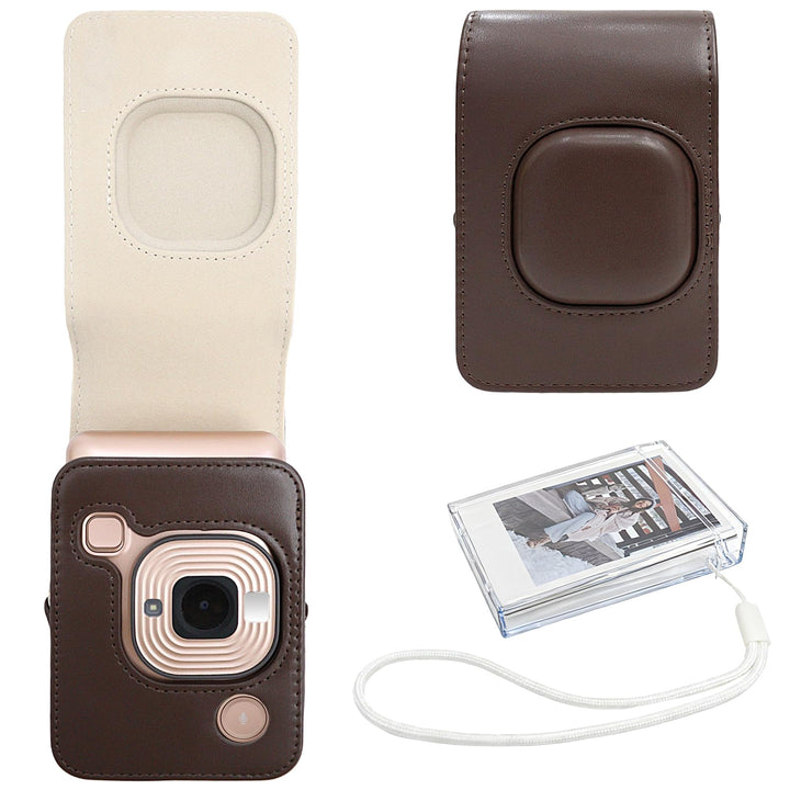 HIYQIN Leder Tasche Kompatibel mit Fujifilm Instax Mini LiPLAY, für Fujifilm Mini Liplay Tasche mit