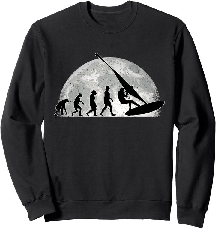 Windsurfer Evolution Mond Windsurfing Surfer Windsurf Sweatshirt