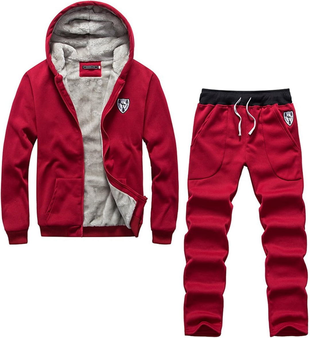 Duohropke Trainingsanzug Herren Winter Warm Jogginganzug mit Fleece Gefütterte, Männer Sportanzug Ca