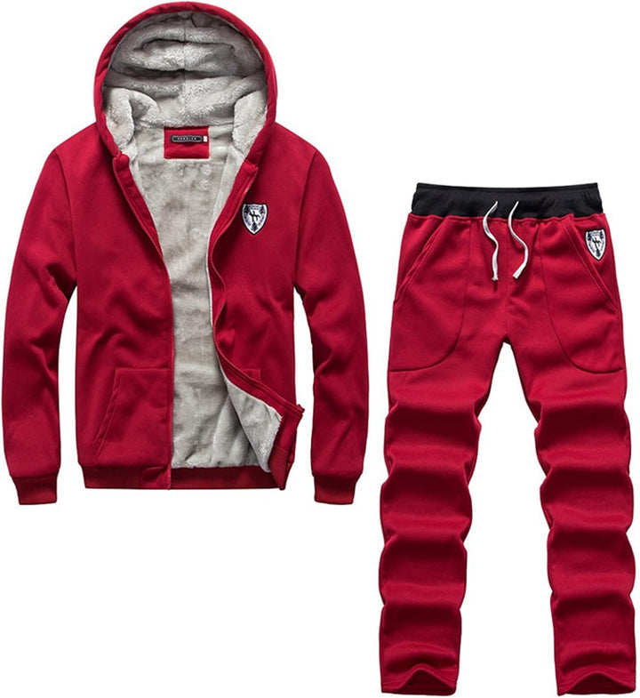 Duohropke Trainingsanzug Herren Winter Warm Jogginganzug mit Fleece Gefütterte, Männer Sportanzug Ca