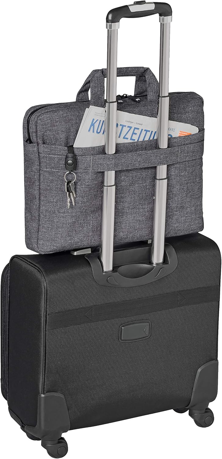 PEDEA Notebooktasche "Fancy" für 15,6 Zoll (39,6cm) mit Schultergurt und Notebookschloss, grau Grau