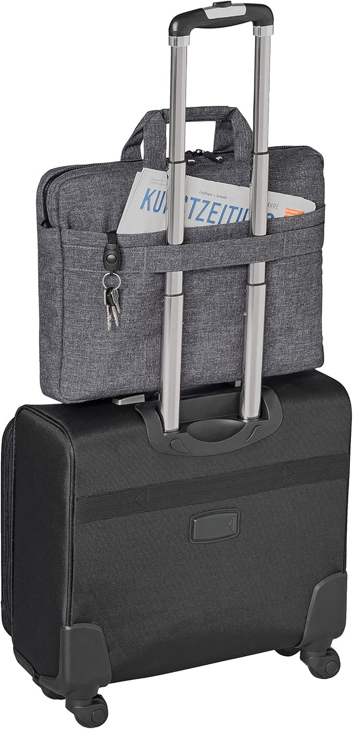 PEDEA Notebooktasche "Fancy" für 15,6 Zoll (39,6cm) mit Schultergurt und Notebookschloss, grau Grau