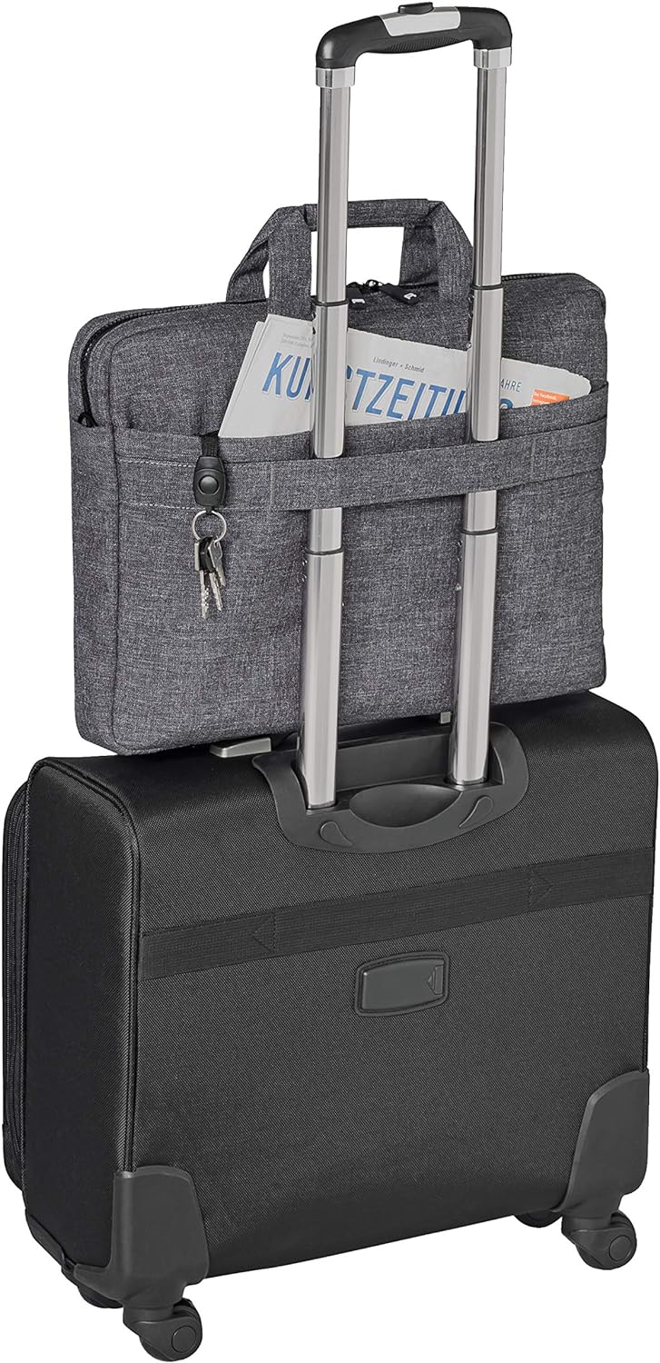 PEDEA Notebooktasche "Fancy" für 15,6 Zoll (39,6cm) mit Schultergurt und Notebookschloss, grau Grau