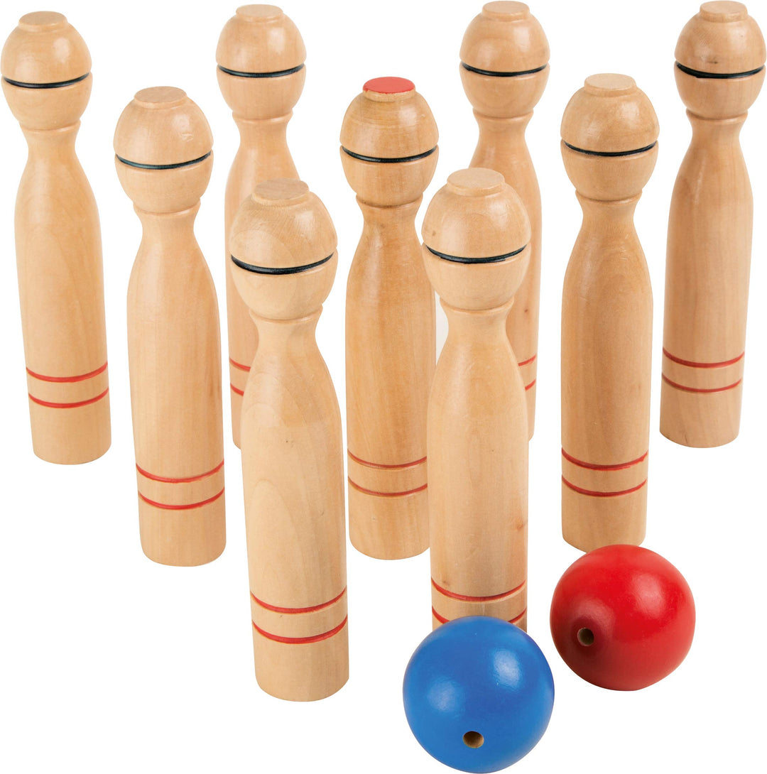 small foot Kegelspiel aus Holz, Kegel ca. 16 cm hoch, Kinder Indoor-und Outdoor-Spiel, ab 3 Jahren,