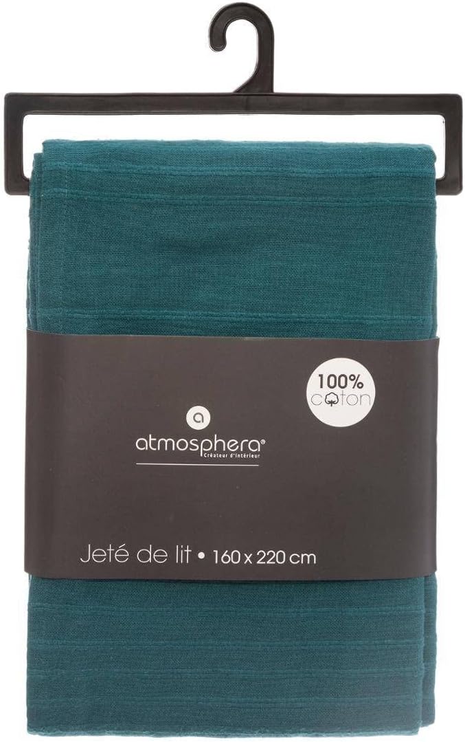 Entenbett werfen 160x220cm Blau (Bleu Canard), 160x220cm Blau (Bleu Canard)