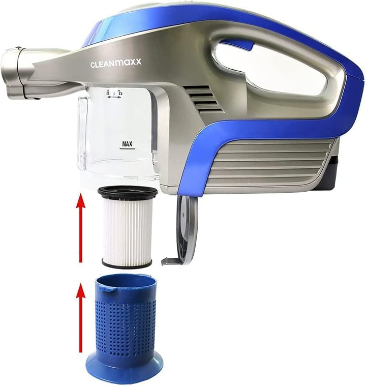 2 Hochwertige HEPA Filter - Für Akku Staubsauger CleanMaxx PC P008E und PC P009E passend - Wiederver