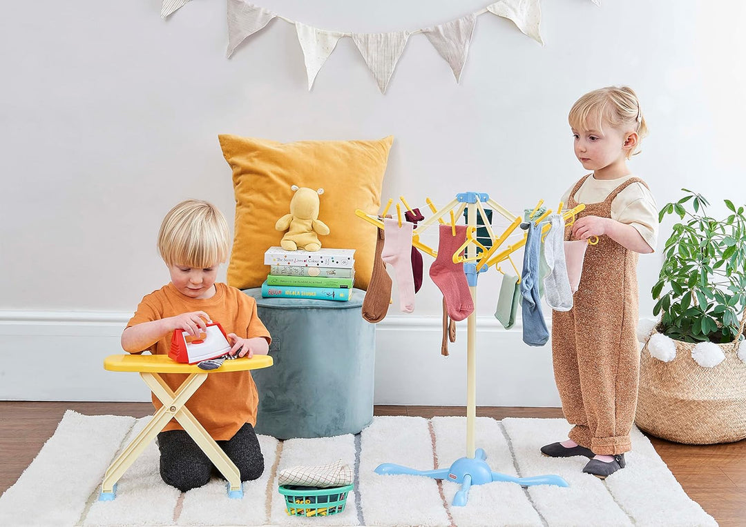 Casdon 61450 Wash Day Set Toy Pretend Steam Iron and Laundry Basket!,Pastel, Aged 3+ Pastellfarben,