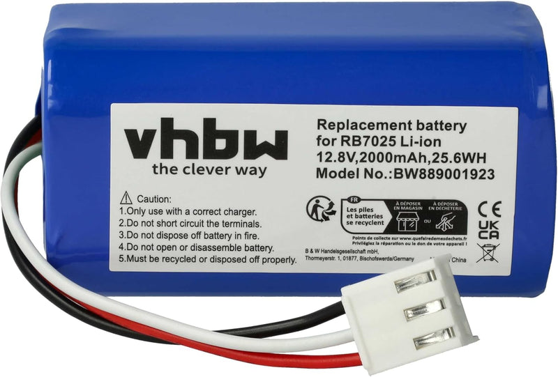 vhbw Akku kompatibel mit Severin Chill RB 7025 Saugroboter (2000 mAh, 12,8 V, Li-Ion)