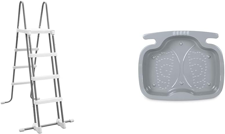 Intex Sicherheitsleiter 28076, für Pools von 122 cm Höhe, grau & Pool Foot Bath - Poolzubehör - Pool