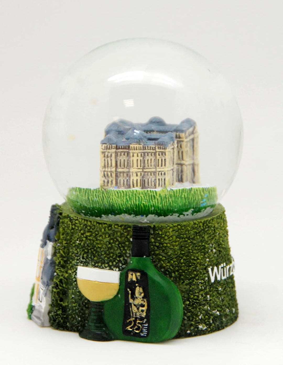 2er Set süsse Souvenir-Schneekugeln Würzburg Festung Marienberg Residenz Bocksbeutel, Durchmesser 45