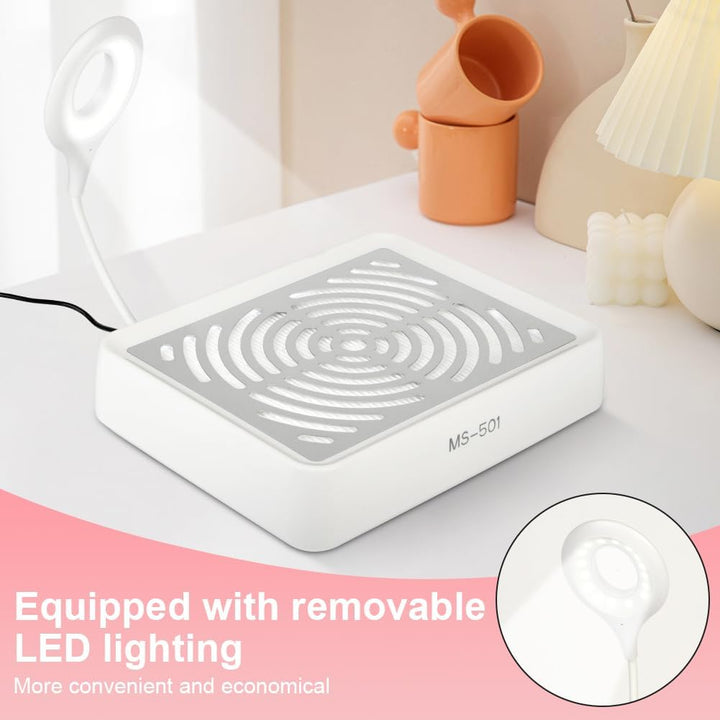 HOTUT Nagelstaubabsauger, Leistungsstarker Nagelsauger mit Filter & Lampe, Professionelle Staubabsau
