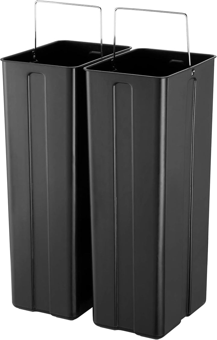BLACK+DECKER BXBN0003GB 40L Duale Recyclingtonne mit Absenkautomatik, aus Edelstahl, 60 x 39,5 x 34