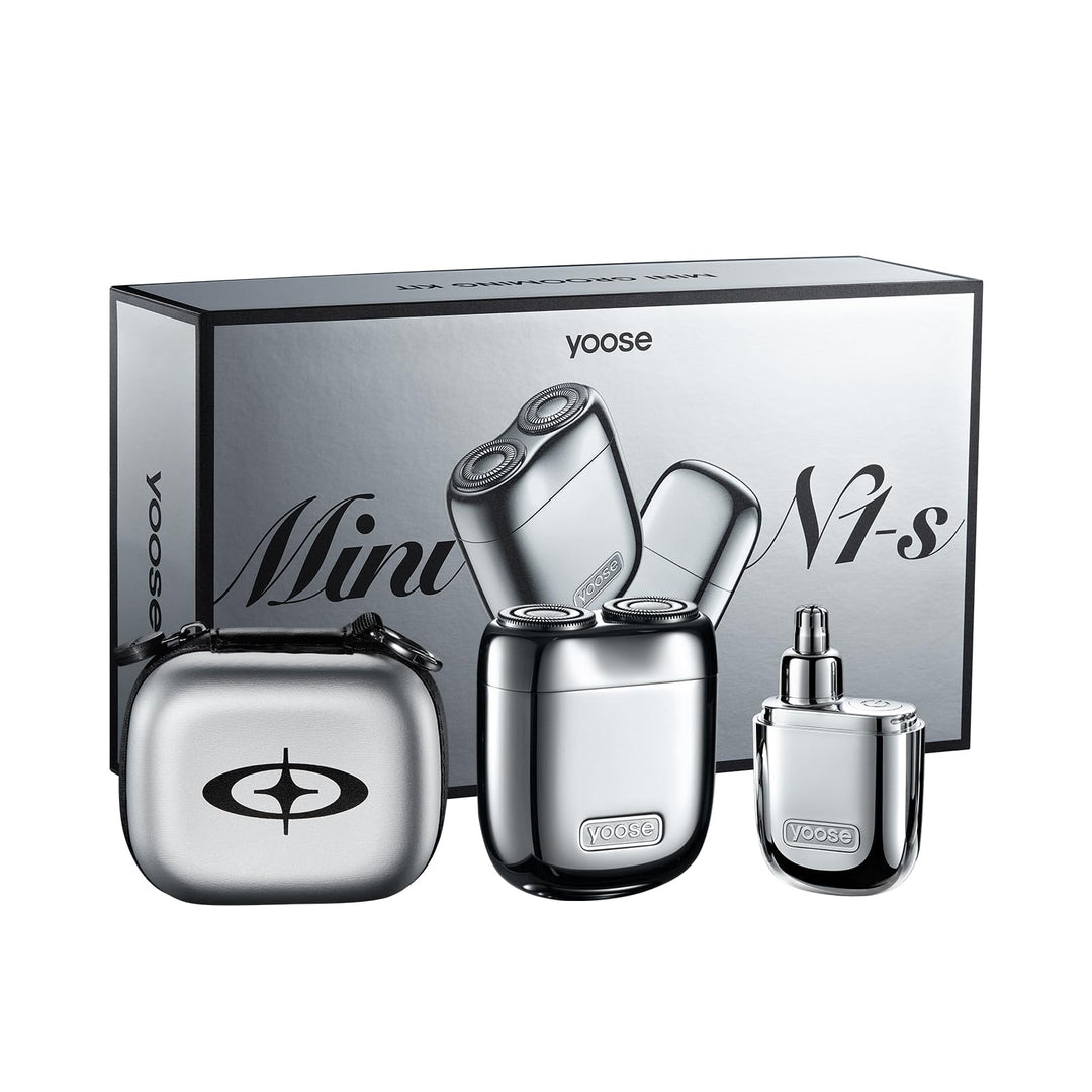 yoose MINI Rasierer & Nasenhaartrimmer Geschenkset - Aus Hochwertiger Legierung, Ultra-Leiser Motor,