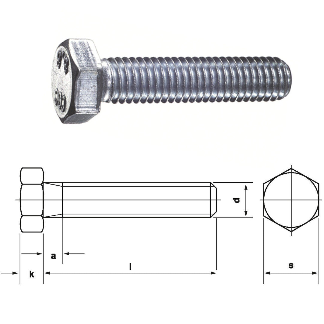 Dresselhaus 0/0222/001/5,0/20/ /01 Sechskantschrauben 8.8 mit Gewinde bis Kopf DIN EN ISO 4017 (ehem