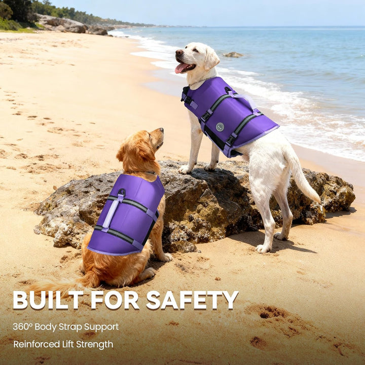 VIVAGLORY Ripstop Hunde Rettungsweste für Kleine Mittel Grosse Hunde Bootfahren, Hund Schwimmweste m