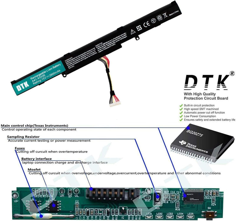 DTK A41-X550E Laptop Akku für Asus X450E X550V X550E X550Z F450 F450E F751 X751L X751M R751 R752 [15