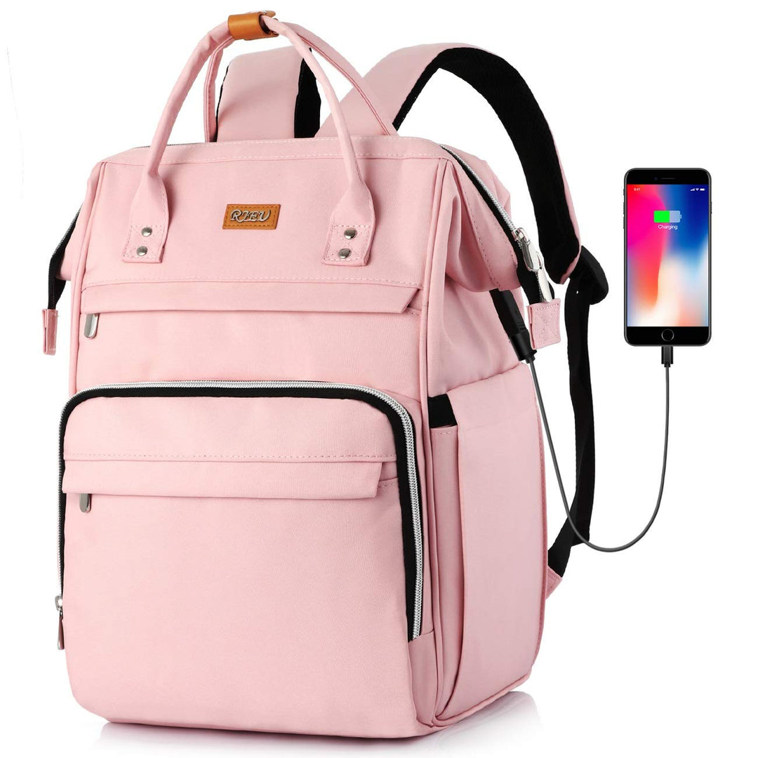 Schulrucksack Mädchen Teenager,Rucksack Schule,Schultasche Mädchen mit 15.6 Zoll Laptopfach &amp; USB-La