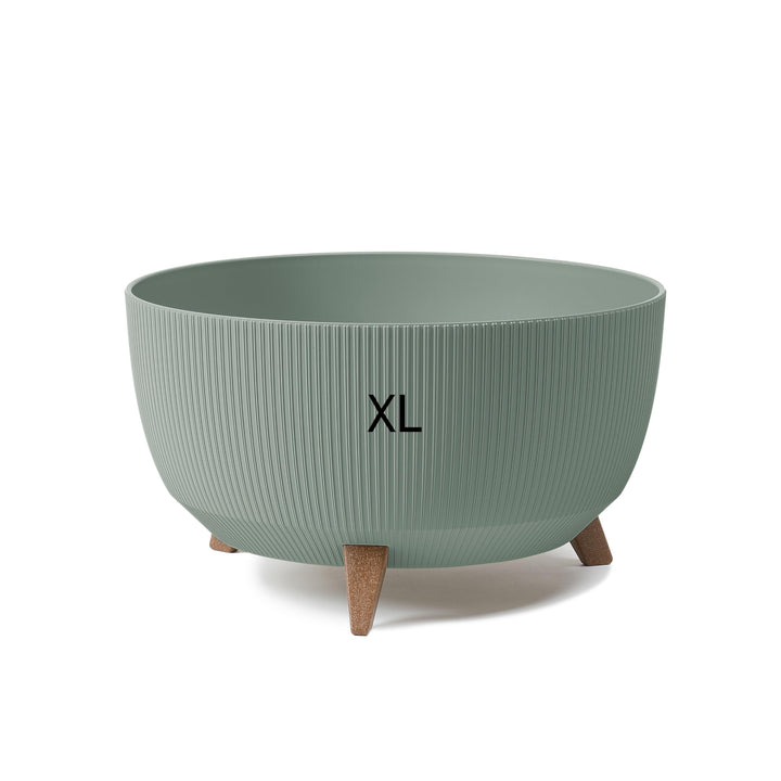 MELTOM Blumentopf Schale mit Füssen Einsatz Kräutertopf Übertopf Pflanzschale Eco Recycled (Grün, XL