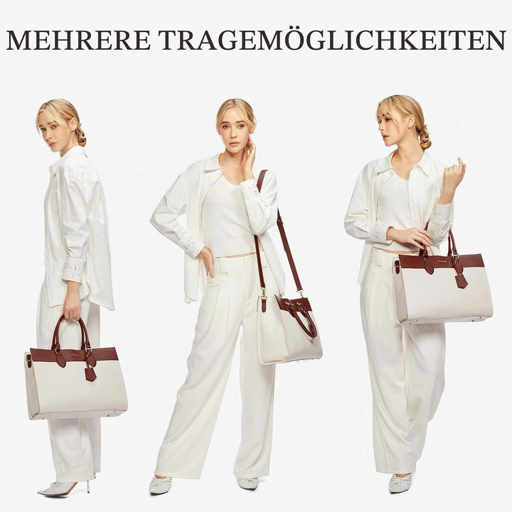 LOVEVOOK Laptoptasche Damen 15,6 Zoll, Gross Arbeitstasche Handtasche Schultertasche Wasserdicht PU
