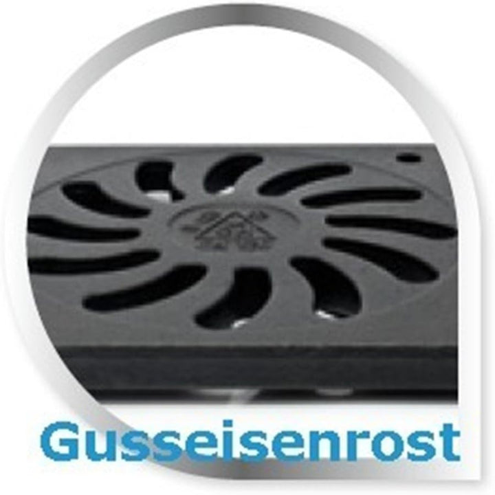 MCH Hofablauf Garagenablauf Gusseisenrost befahrbar Belastung bis 12500 kg 245x245 mm 329 S