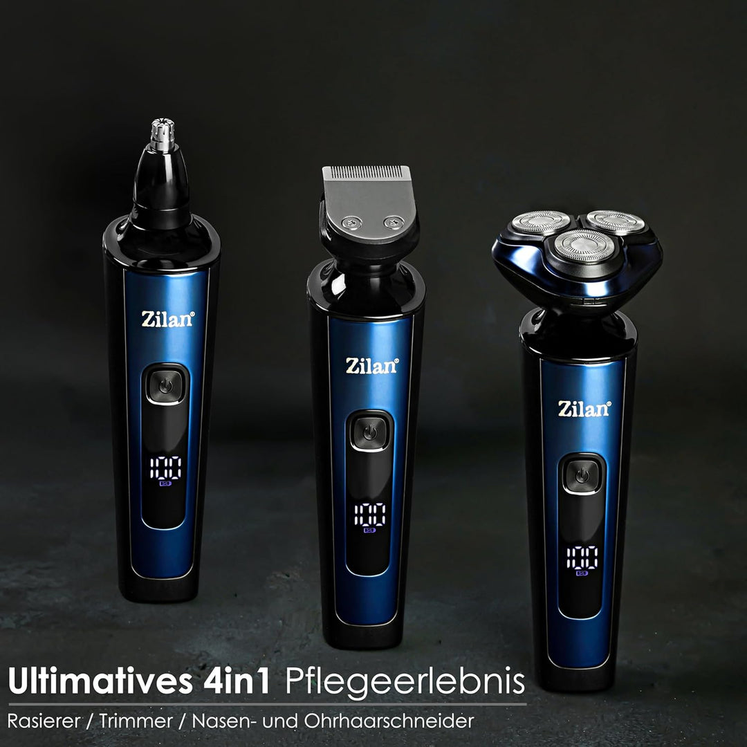 4in1 Elektrischer Rasierer | Barttrimmer Herren | Bartrasierer | Gesichtshaarschneider | Trimmer | K