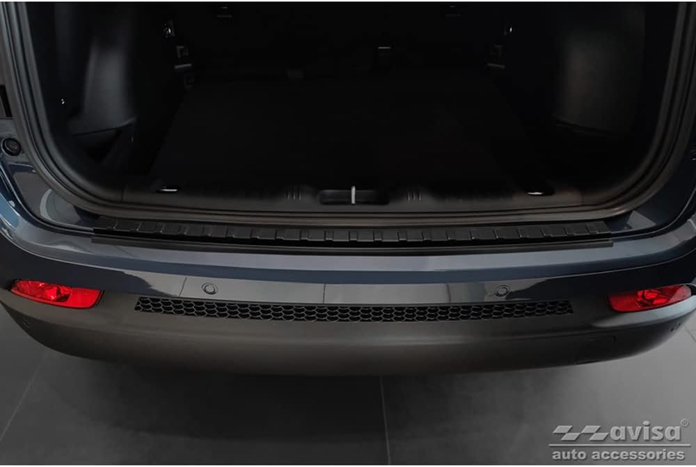 Avisa Matt-schwarz Edelstahl Heckstossstangenschutz kompatibel mit Jeep Compass 2017- 'Ribs'