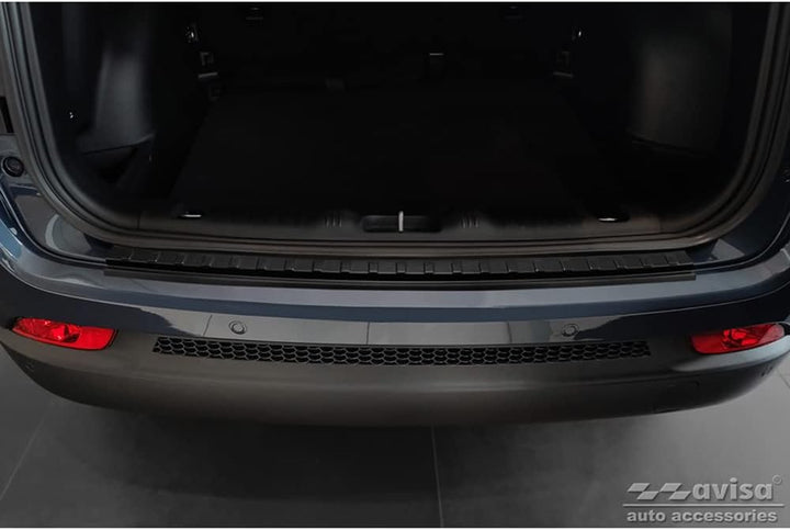 Avisa Matt-schwarz Edelstahl Heckstossstangenschutz kompatibel mit Jeep Compass 2017- 'Ribs'
