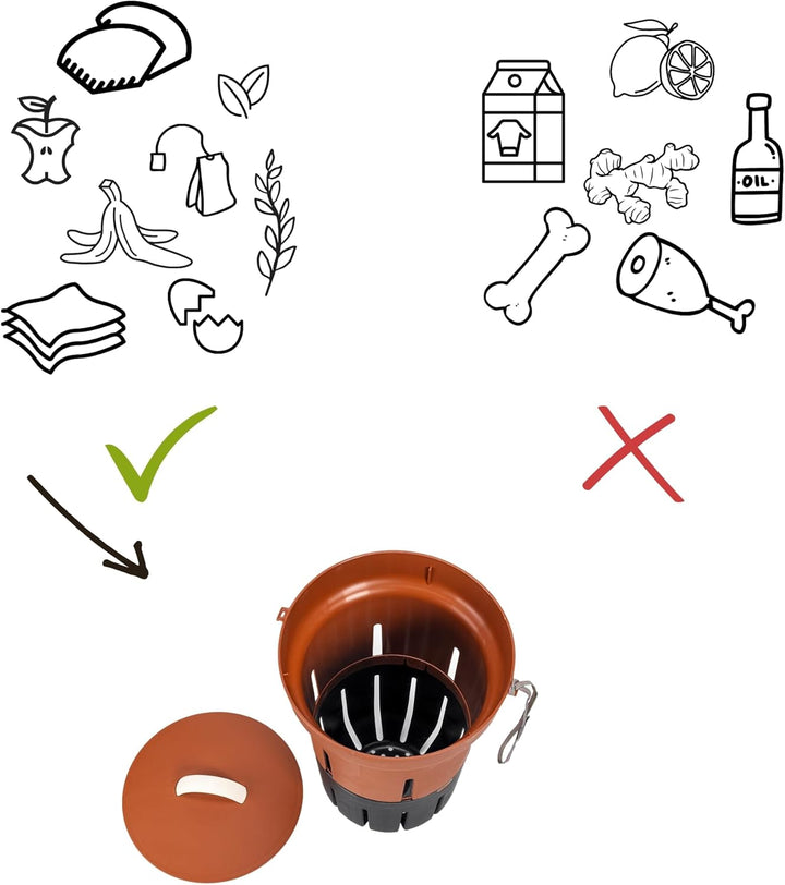 Urbalive Beetkomposter für Wurmkompost 12L - Garten unterirdisch Wurmkomposter zum Eingraben - Desig