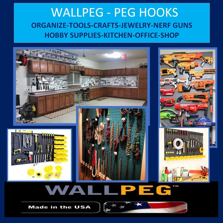 WallPeg Stecktafel, Garagen-Organisation – Wand-Aufbewahrungsset (PB-2 B) Stecktafel, Werkzeug-Organ