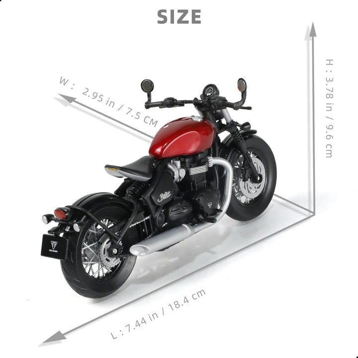 1/12 Motorrad-Modellspielzeug kompatibel für Triumph Bobber Bonneville, Motorradmodell aus Druckguss