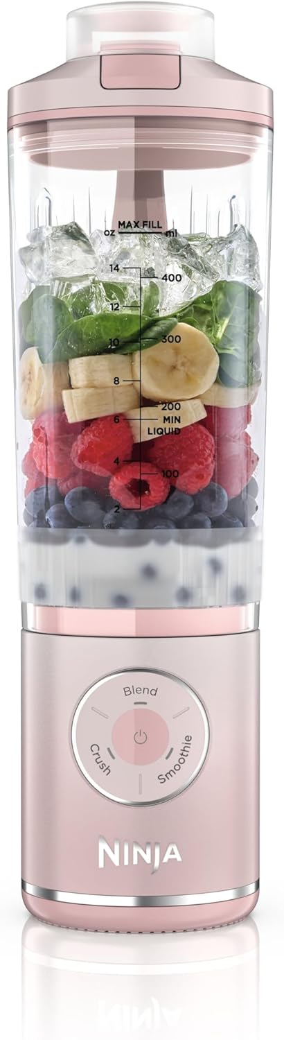 Ninja Blast Max Tragbarer Mixer/Blender/Smoothie Maker, 570 ml, wiederaufladbar, Mixbecher & auslauf